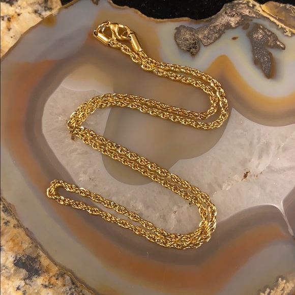 JCM Jewelry - Gold plated Stainless Steel necklace 17” guc